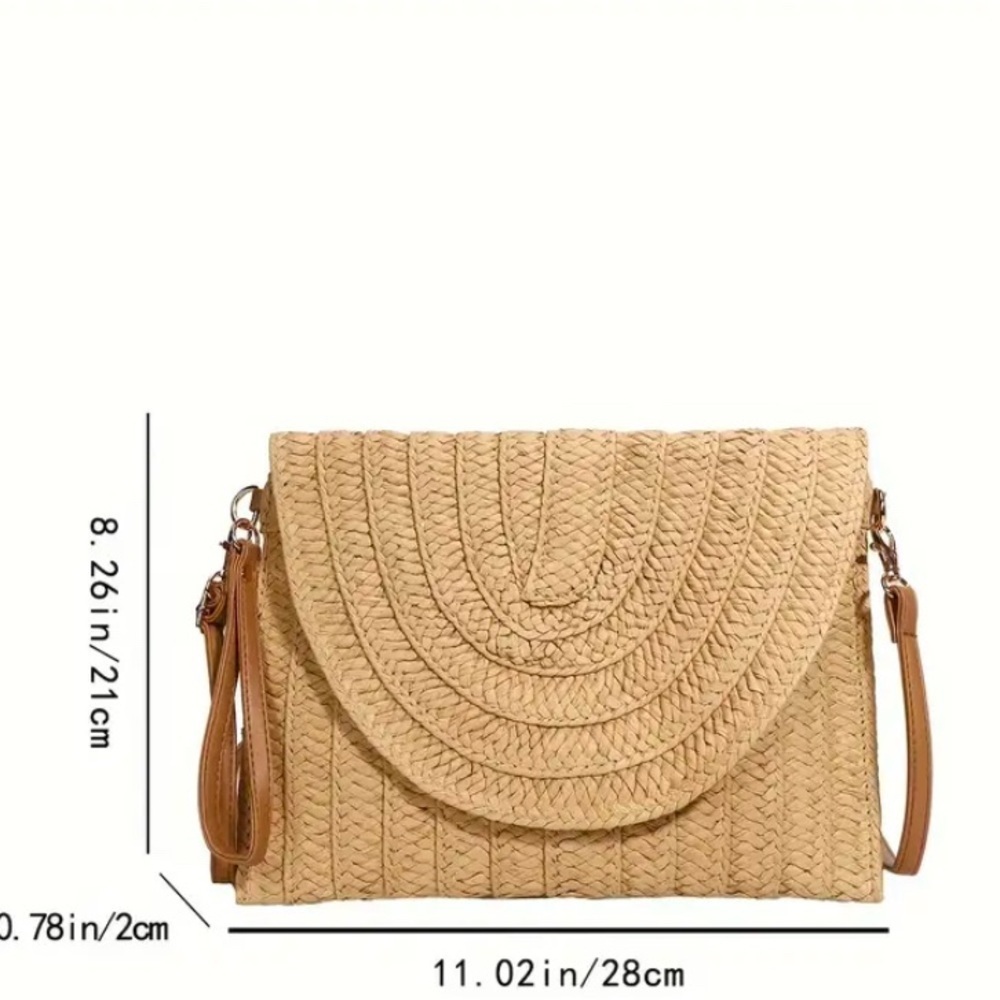Elegant Beige Woven Clutch - Picture 3 of 3